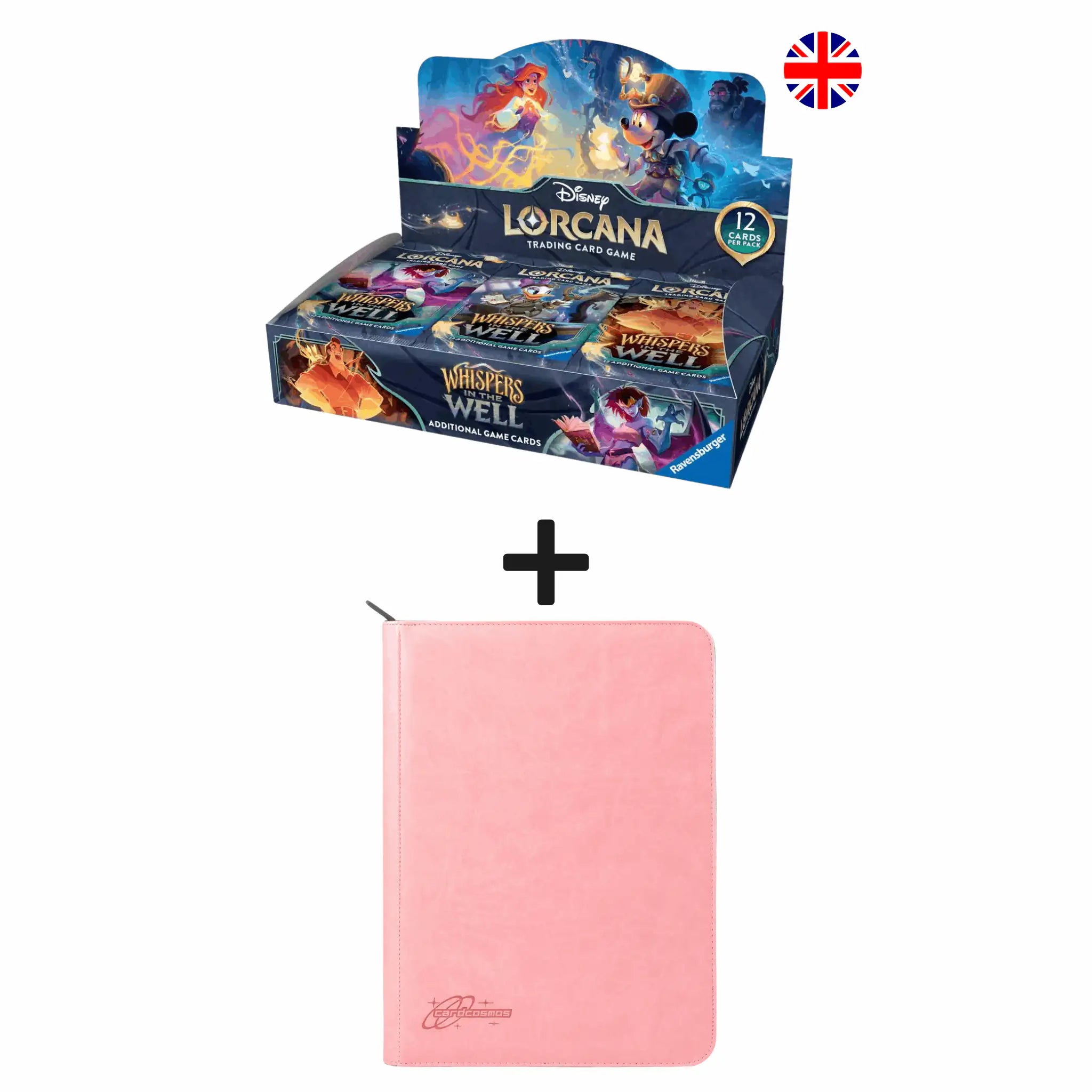 Disney Lorcana Whispers in the Well Display EN + Premium Binder Pink Bundle