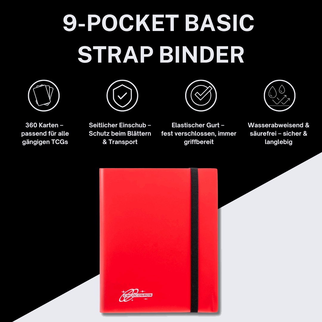cardcosmos - 9 Pocket Basic Strap Binder - Rot Vorderseite