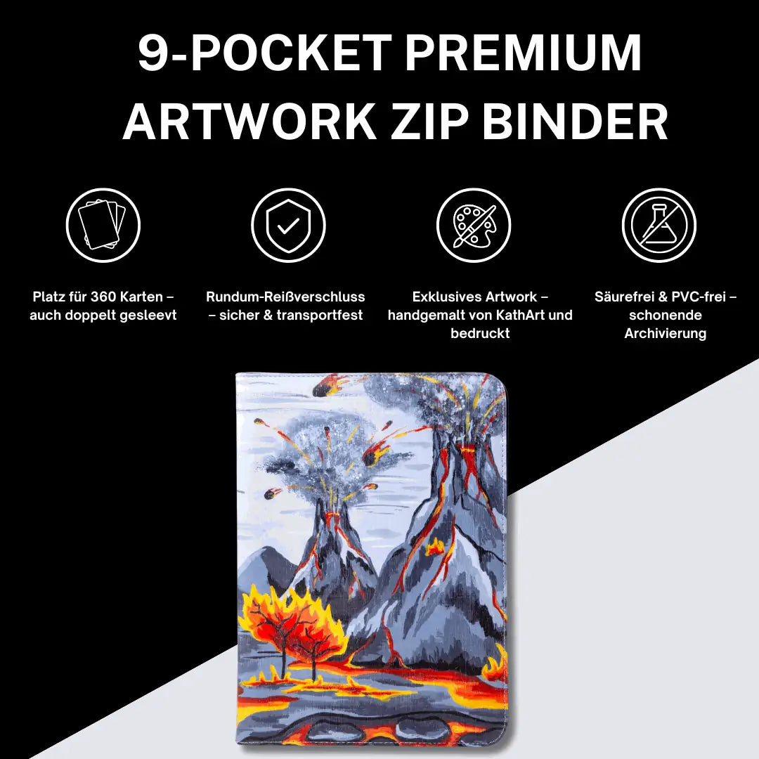 cardcosmos - Artwork 9 Pocket Zip Binder - Fiery Mountains
