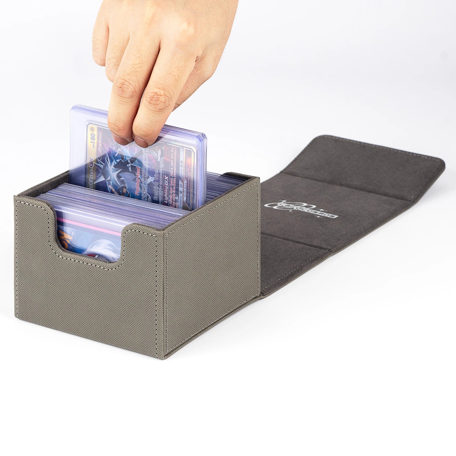 cardcosmos - Boîte de deck premium Toploader 60+ - Gris