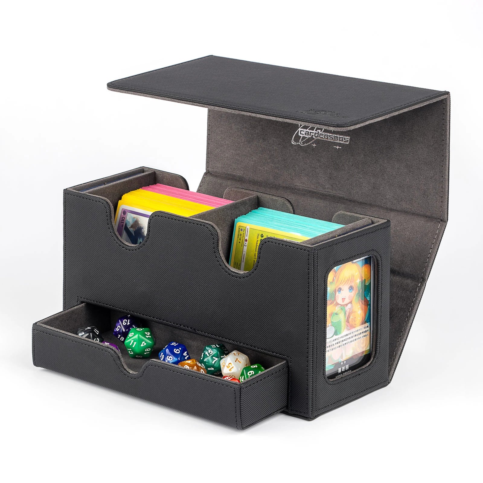 cardcosmos - Boîte de deck premium 200+ Plateau à Dés Noir