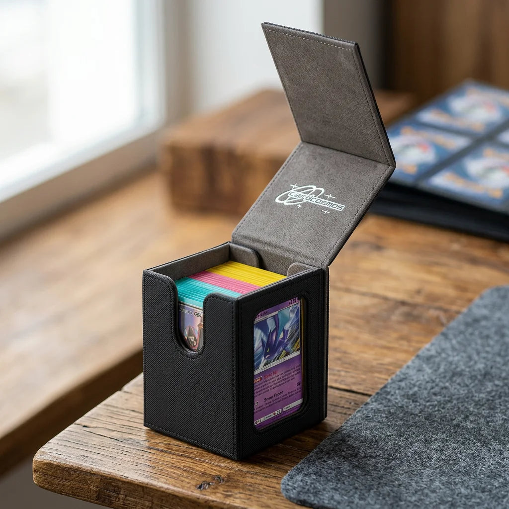 cardcosmos - Boîte de deck commander 100+ avec fenêtre - Noir
