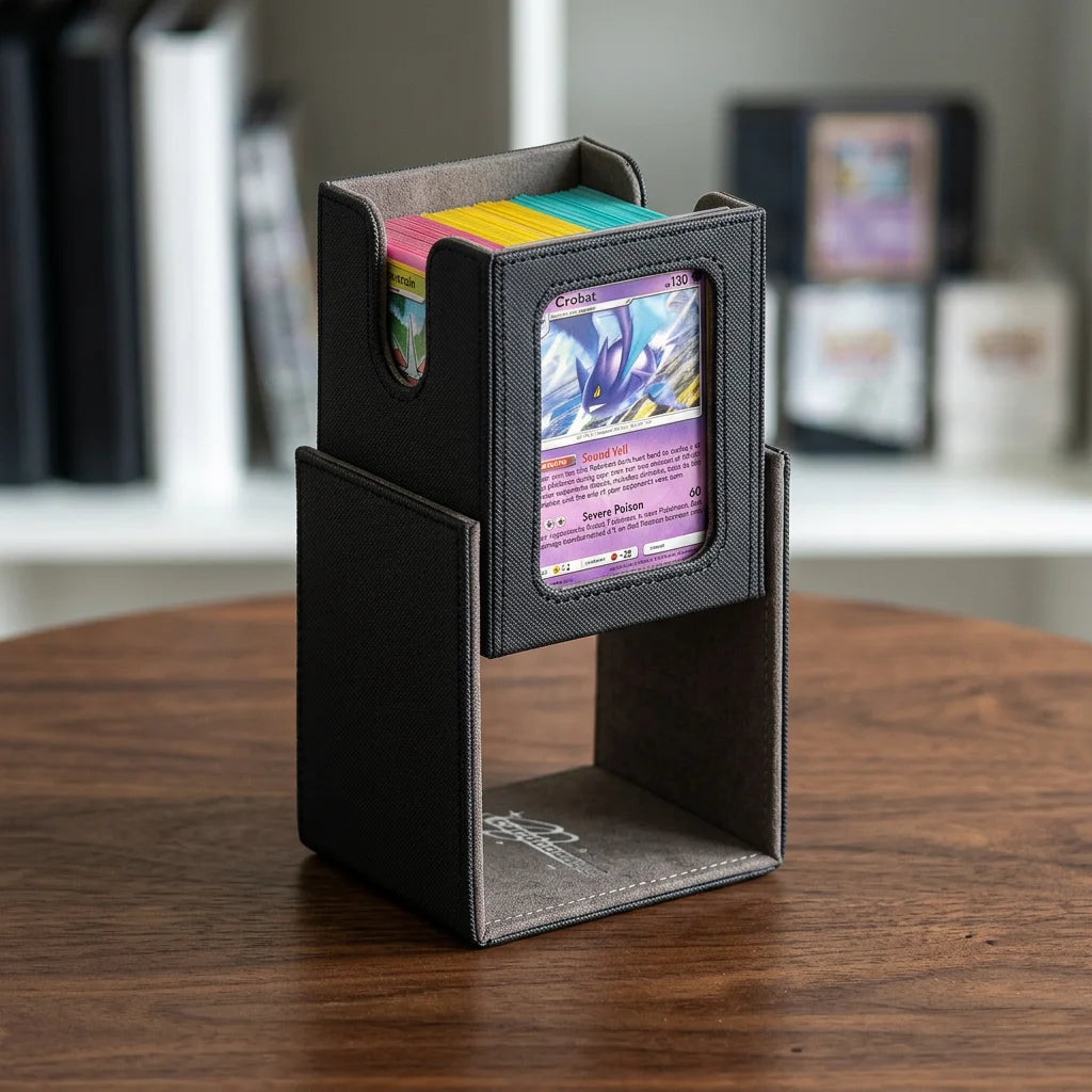 cardcosmos - Boîte de deck commander 100+ avec fenêtre - Noir