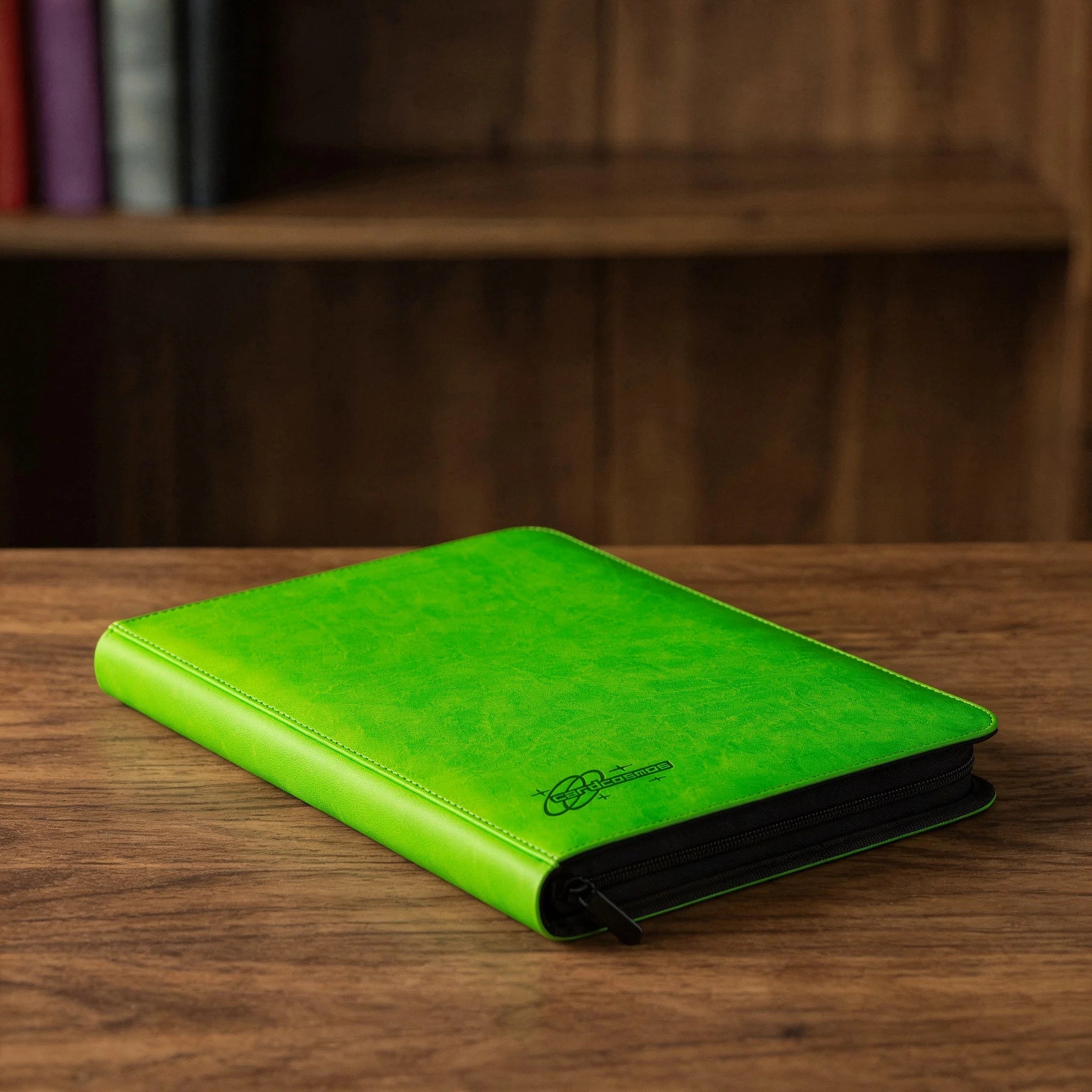 cardcosmos - 9 Pocket Strap Premium Leather Binder - Lime