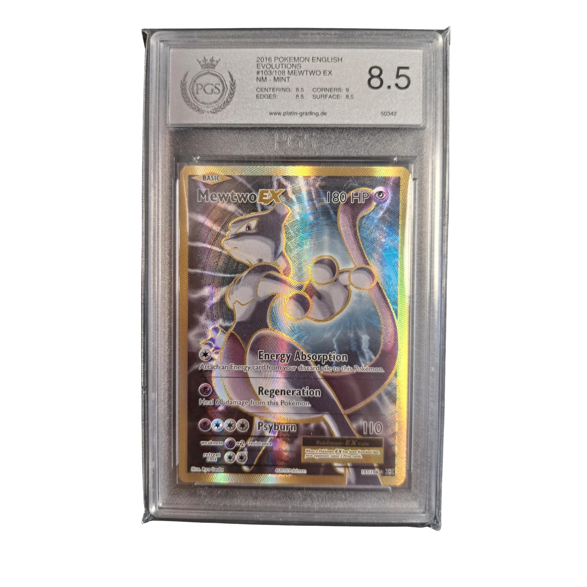 Pokémon - Mewtwo EX 103/108 Evolutions PGS 8.5 NM-MINT Englisch