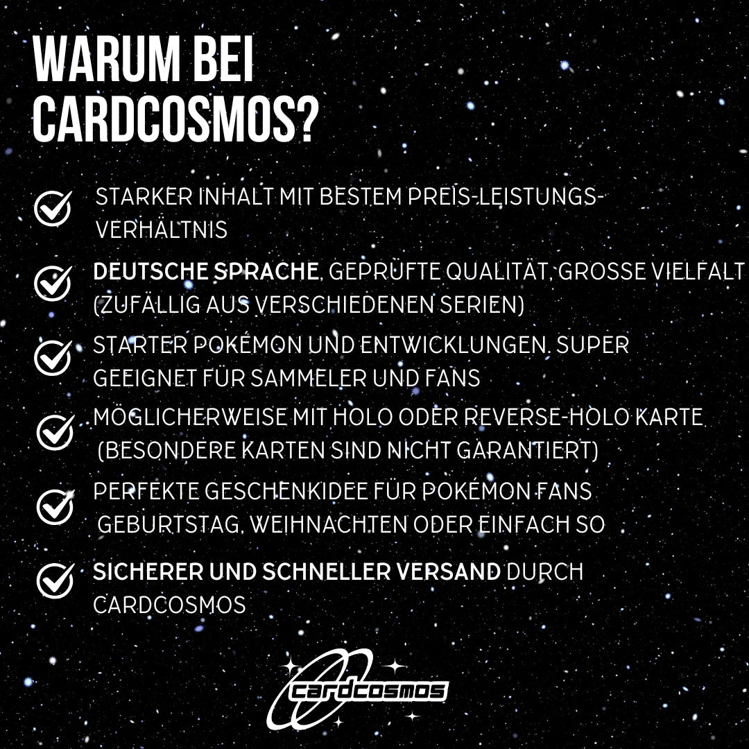 Set de cartes Pokémon Allemand – 10 cartes Pokémon de départ & évolutions – Assemblage aléatoire