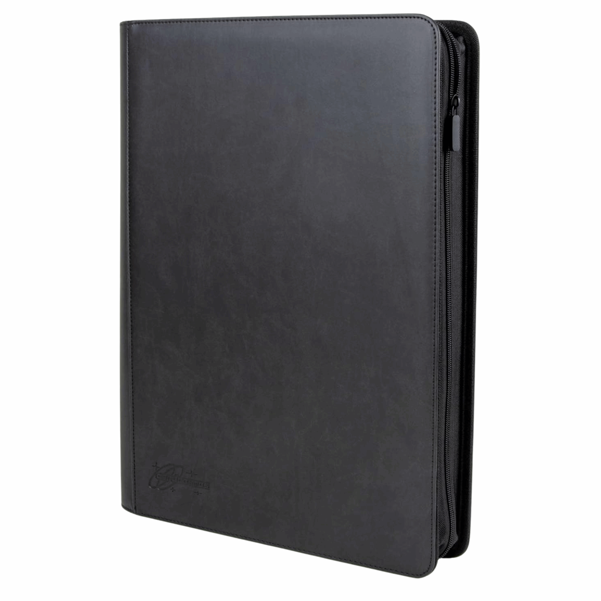 cardcosmos - 16 Pocket Zip Premium XXL Leather Binder - Schwarz