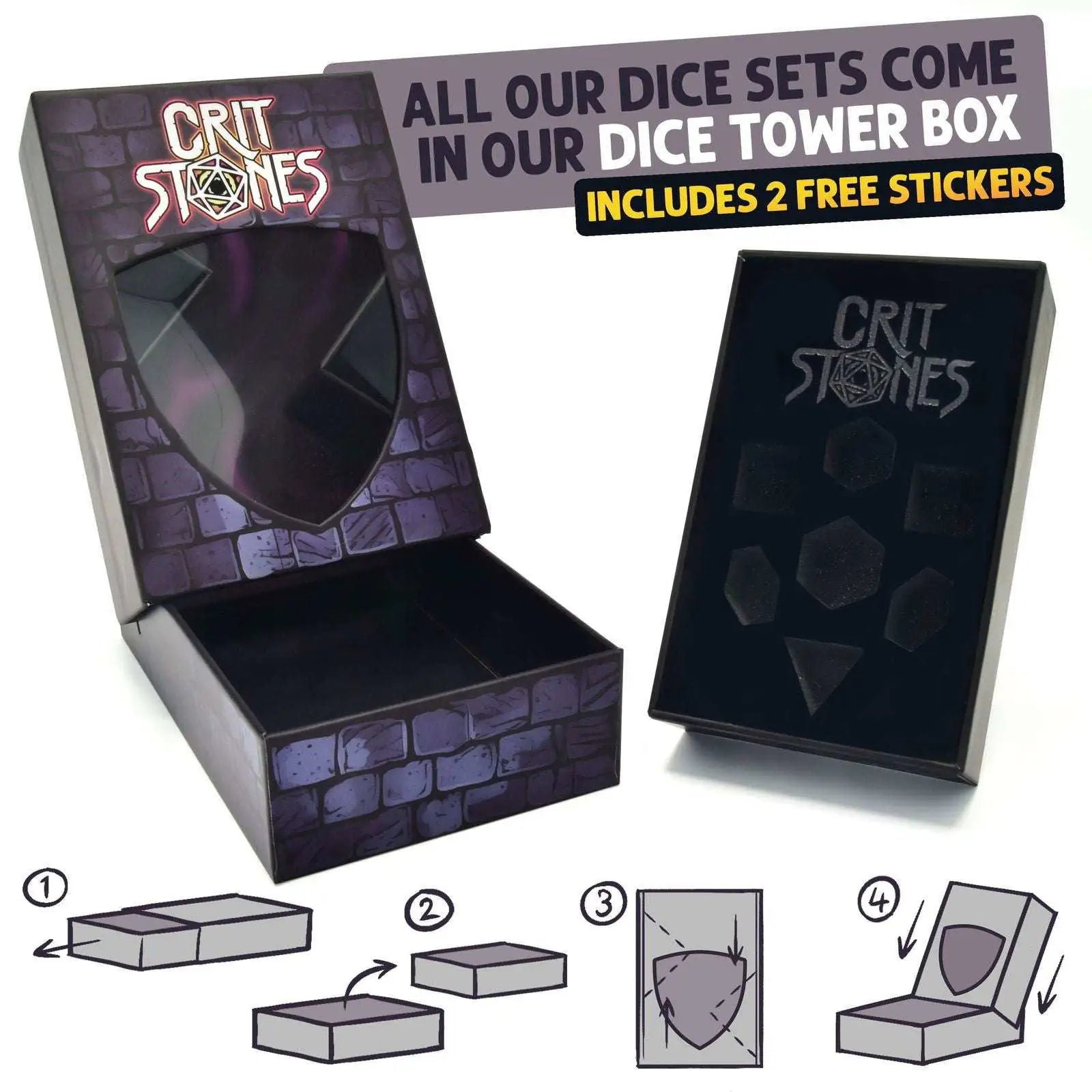 Glassstaff - Pyroclasmic Metal RPG Dice Set - CritStones Dice