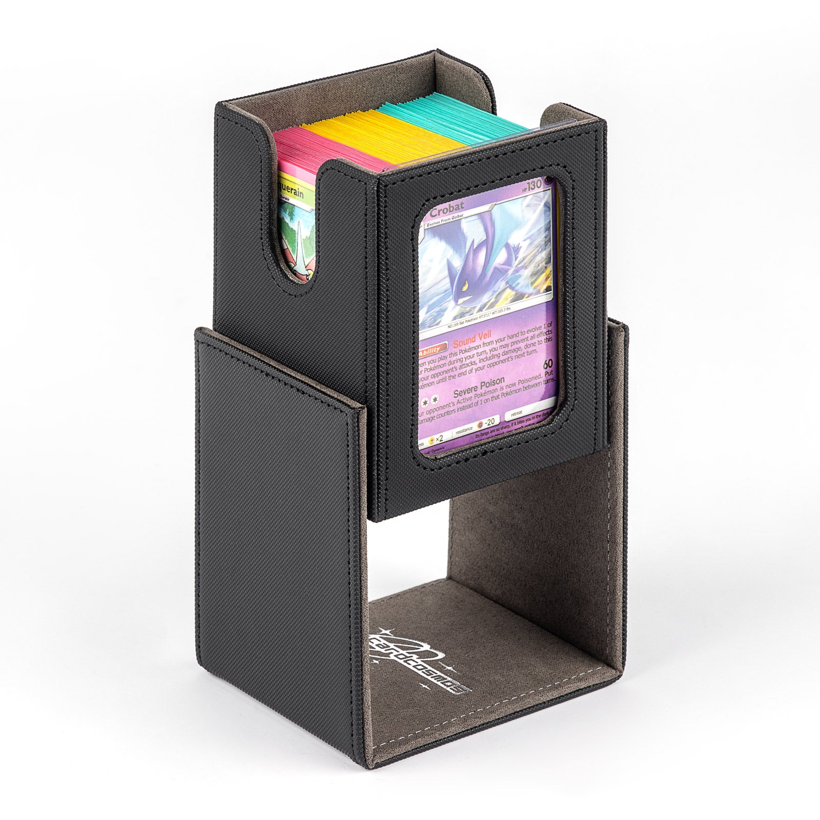 cardcosmos - Boîte de deck commander 100+ avec fenêtre - Noir