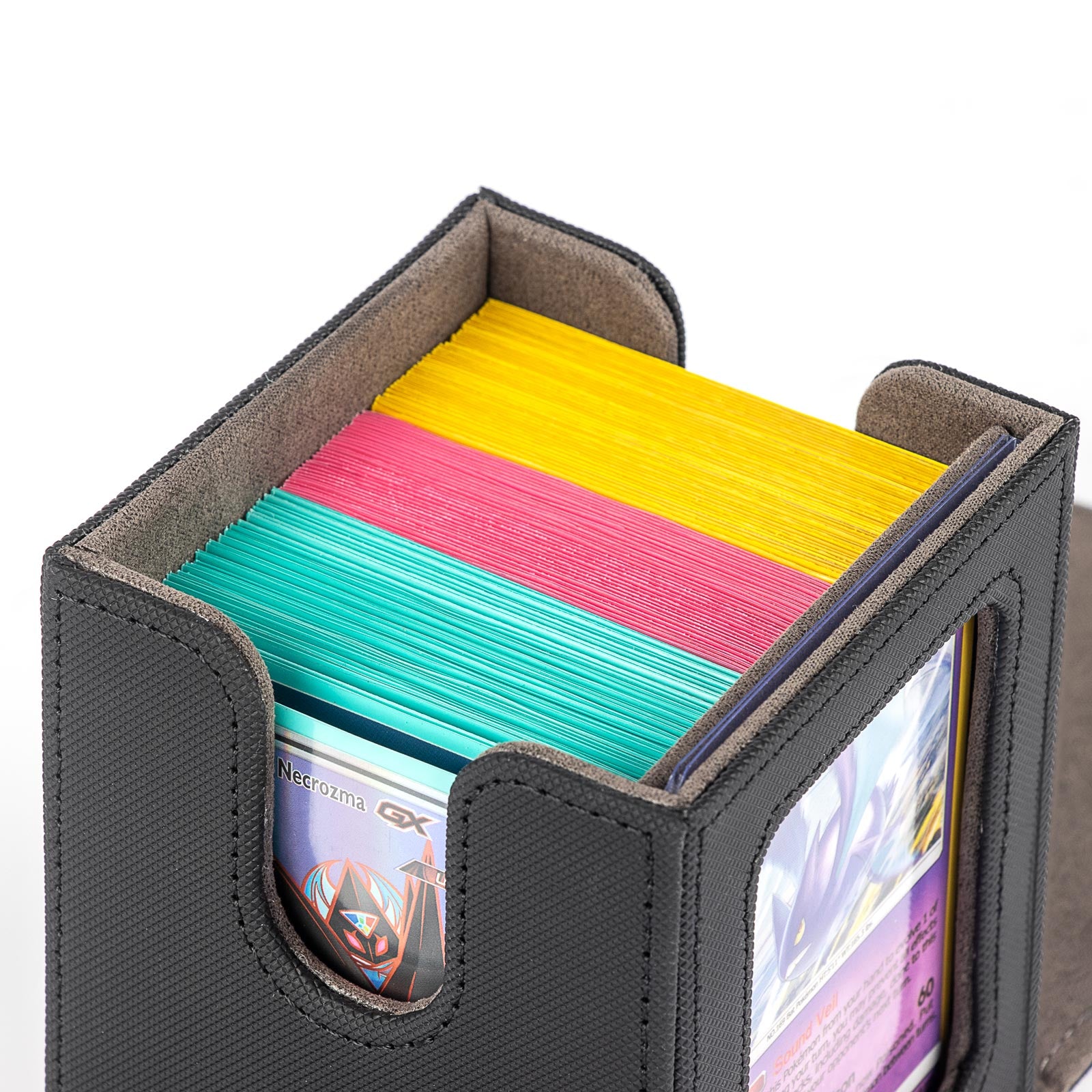 cardcosmos - Boîte de deck commander 100+ avec fenêtre - Noir