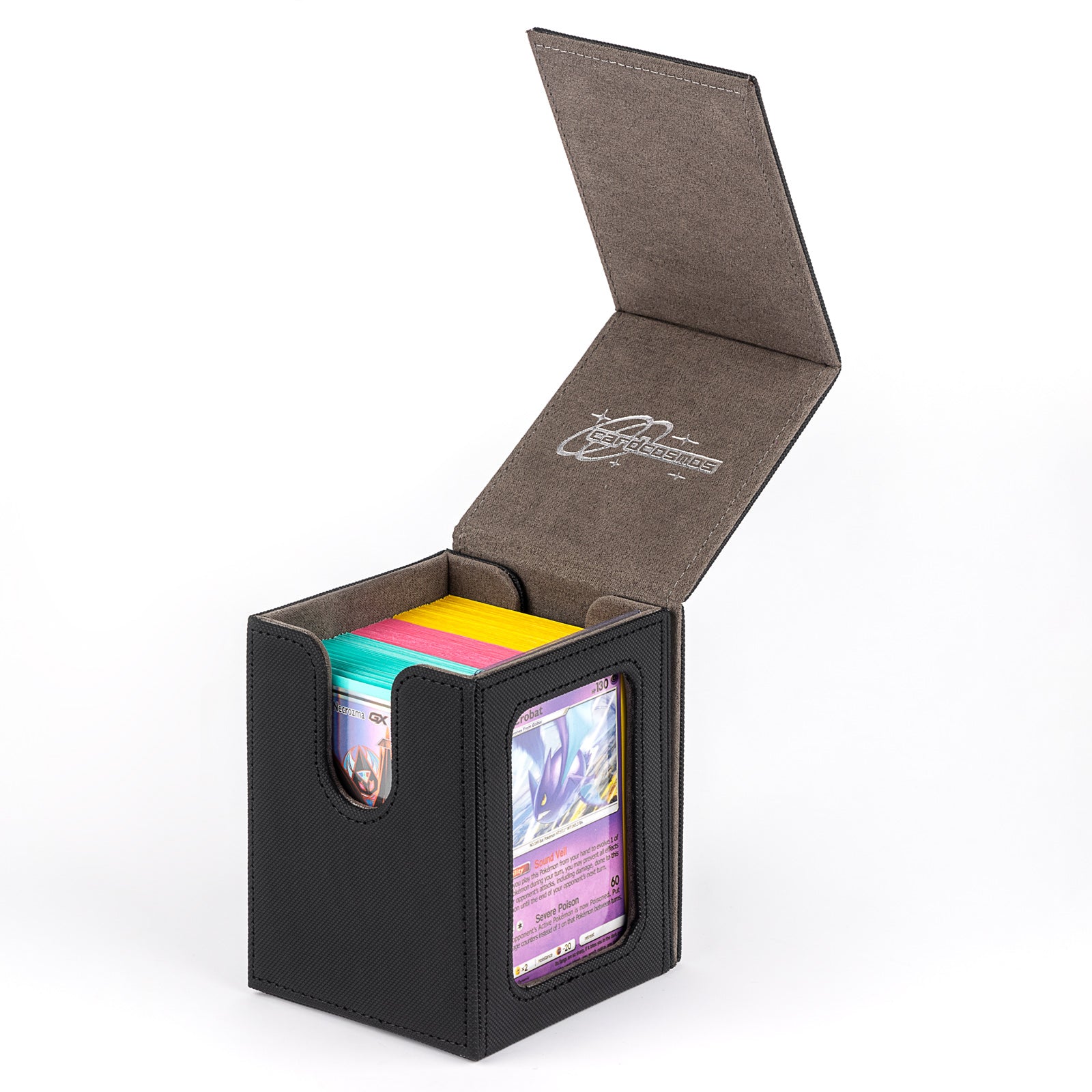 cardcosmos - Boîte de deck commander 100+ avec fenêtre - Noir