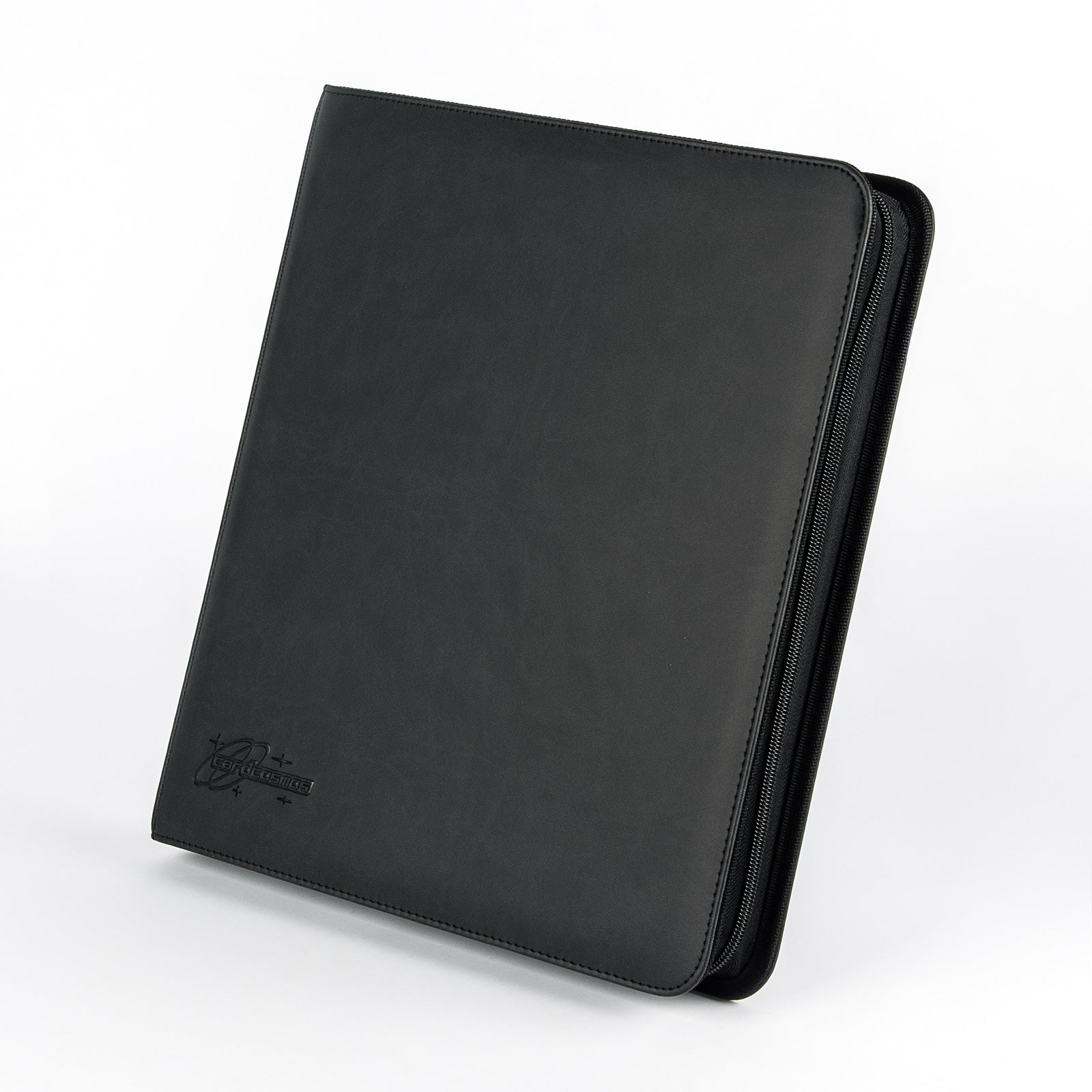 cardcosmos - Classeur zippé 12 pochettes Classeur premium en cuir - Noir