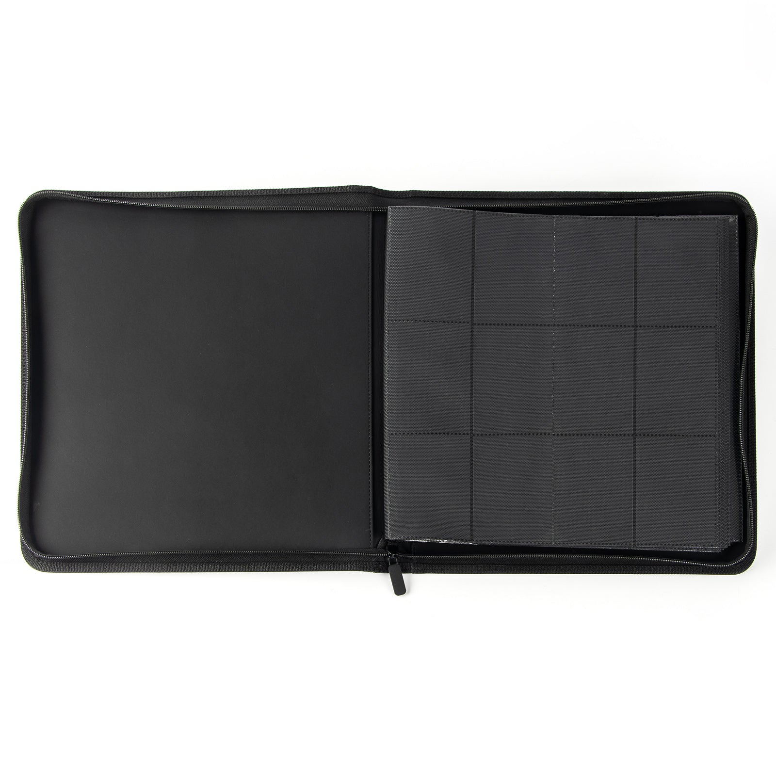 cardcosmos - Classeur zippé 12 pochettes Classeur premium en cuir - Noir