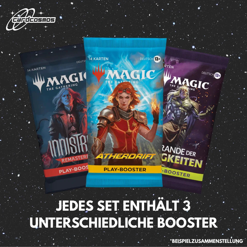 Magic: The Gathering Mystery Play Booster Set Allemand – 3 Booster différents aléatoires
