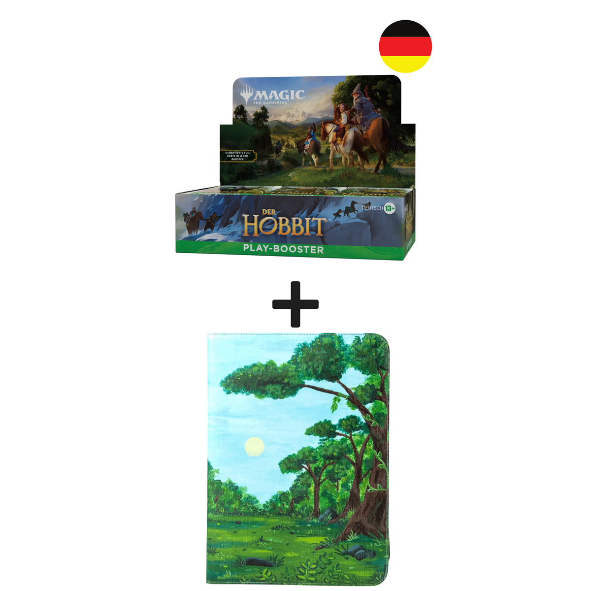 MTG The Hobbit Play Booster Box DE + Forest Zip Binder Bundle