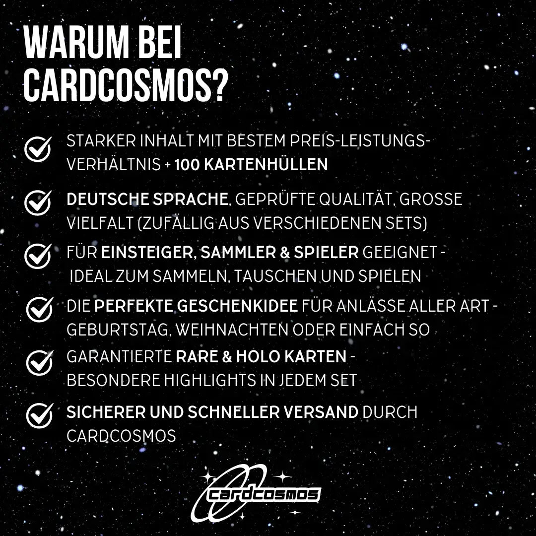 Magic: The Gathering Card Set German – 200 cards incl. 16 Rares & 4 Foils + 100 Card Sleeves