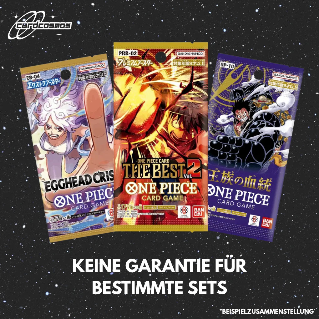 One Piece Card Game Set Mystère de boosters japonais – 3 packs aléatoires différents