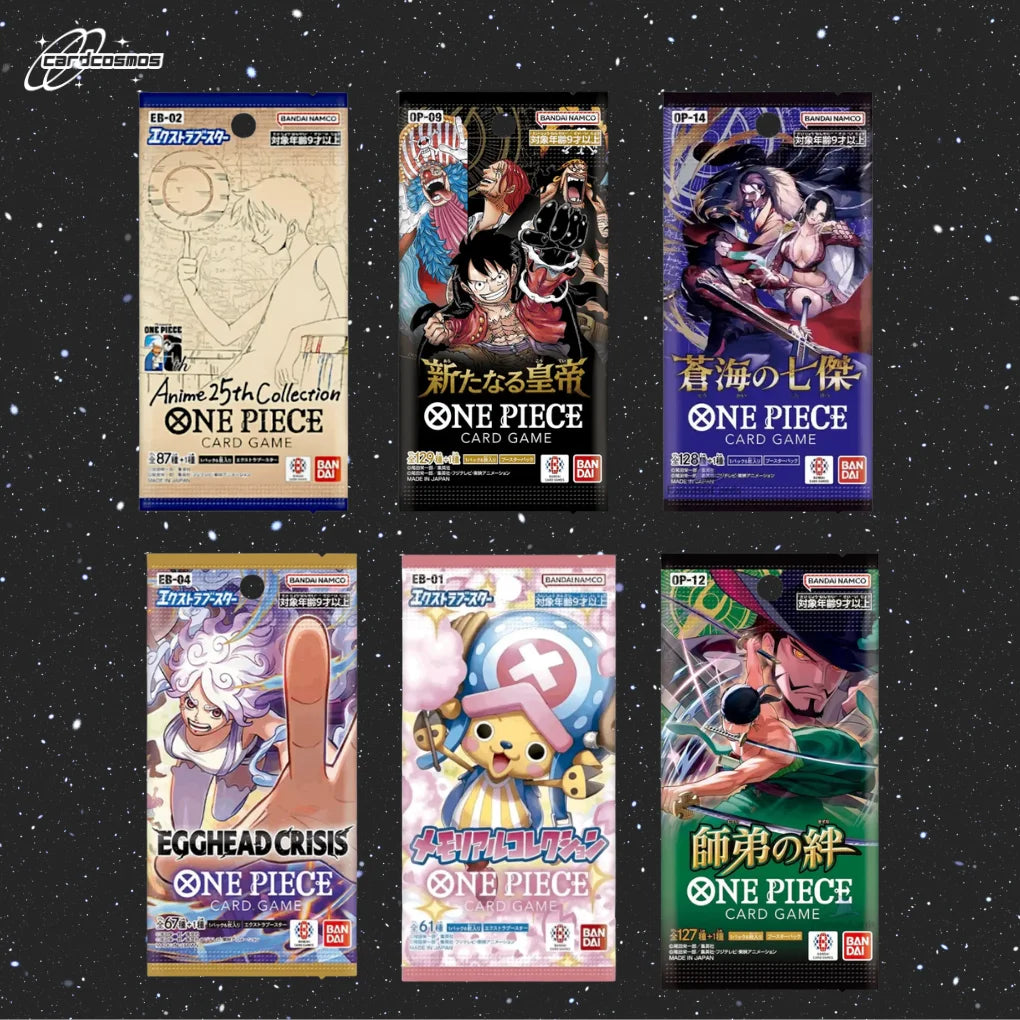 One Piece Card Game Set Mystère de boosters japonais – 3 packs aléatoires différents