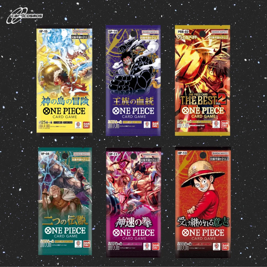 One Piece Card Game Set Mystère de boosters japonais – 3 packs aléatoires différents