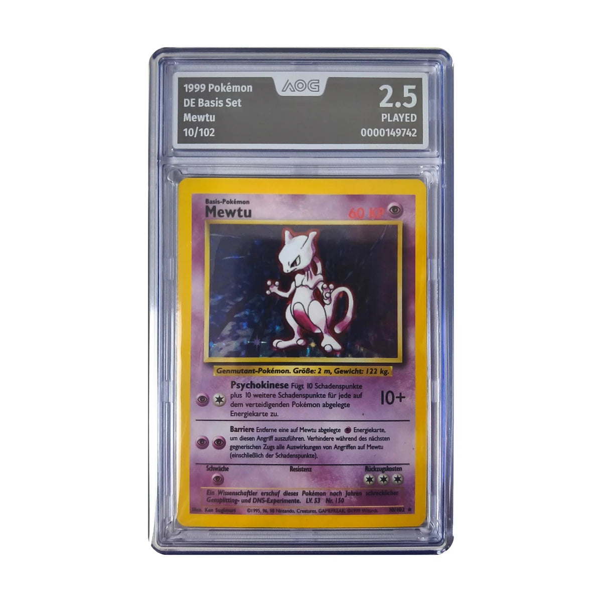 Pokémon - Mewtu Holo #10/102 (Basis Set) – AOG 2.5 Played