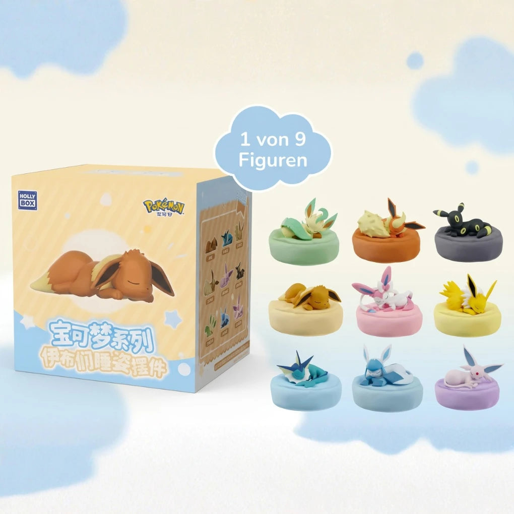 Pokémon Eeveelutions Série Sleeping Boîte aveugle – Figurine de collection Évoli & évolutions