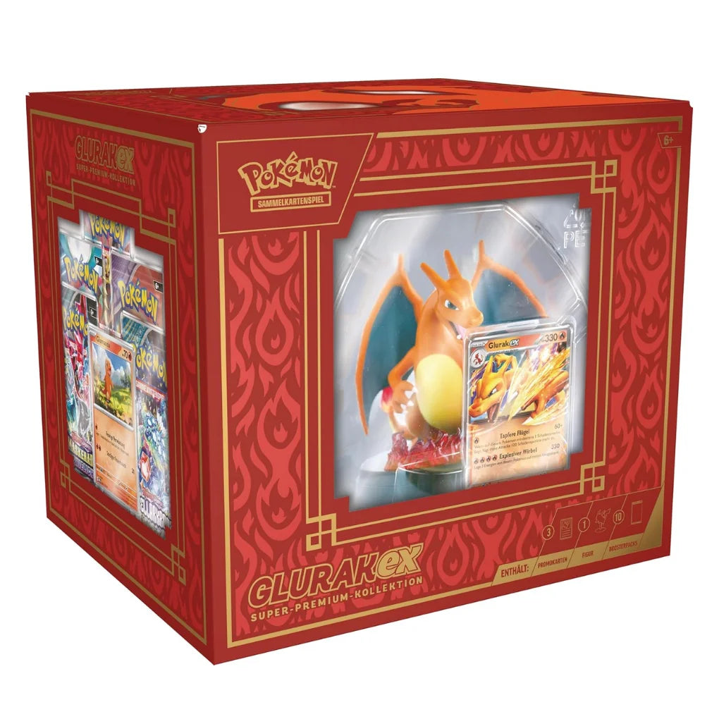 Pokémon - Glurak ex - Coffret collection super premium avec figurine - Allemand