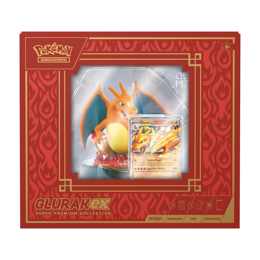 Pokémon - Glurak ex - Coffret collection super premium avec figurine - Allemand