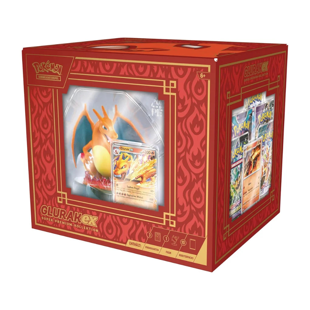 Pokémon - Glurak ex - Coffret collection super premium avec figurine - Allemand