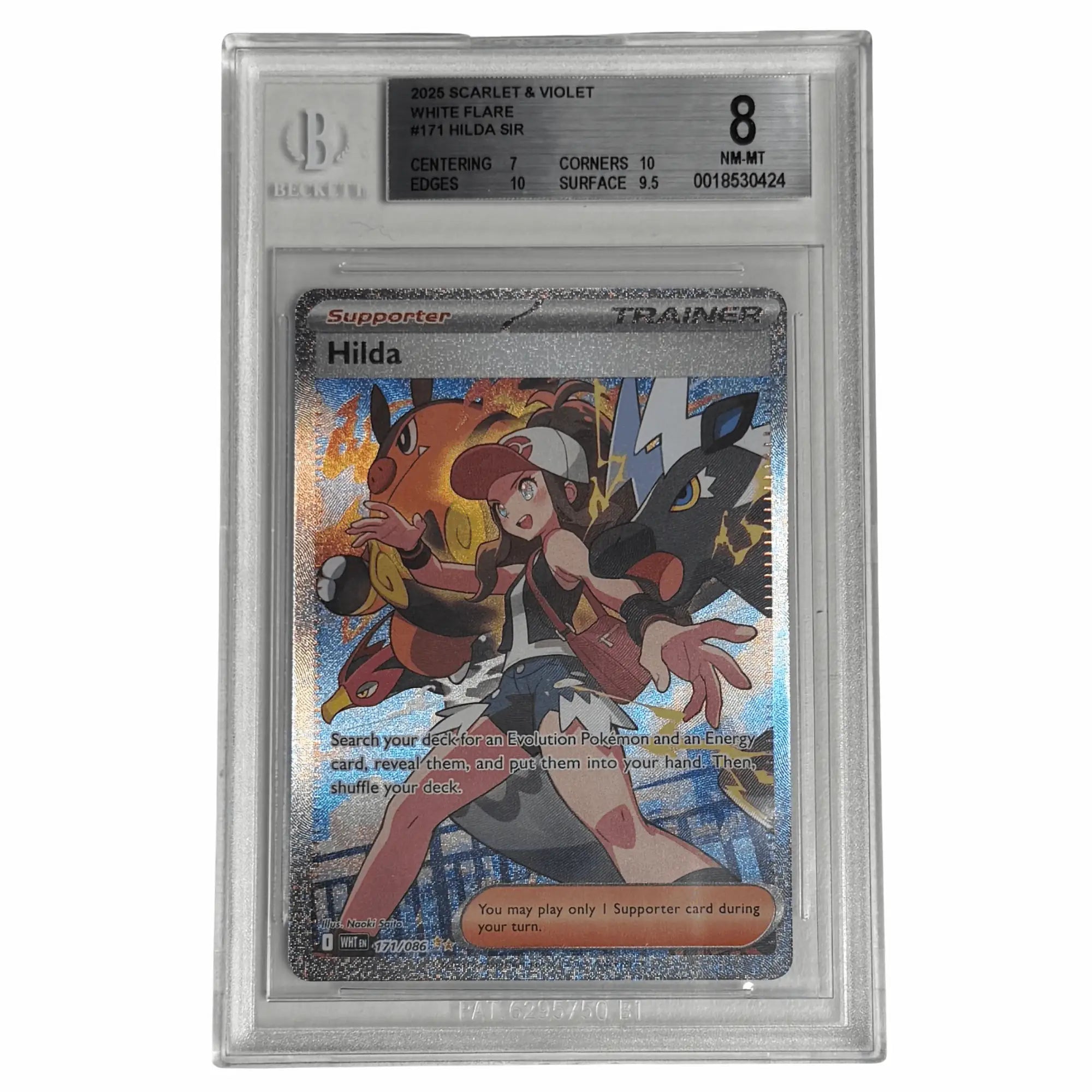 Pokémon - Hilda SIR #171 (White Flare) – BGS 8 NM-MT