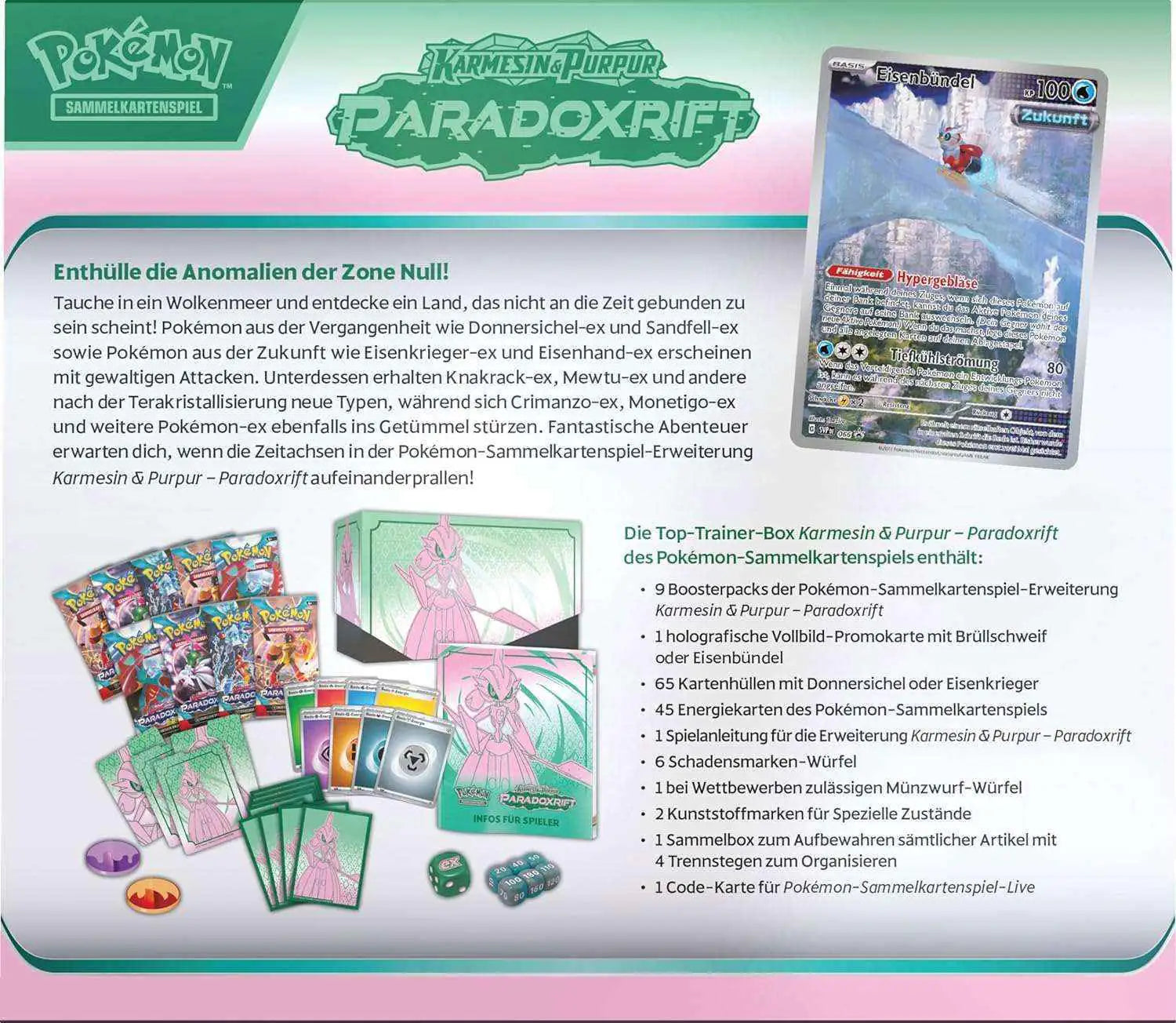 Pokémon - Karmesin & Purpur: Paradox Rift Eisenkrieger Top Trainer Box - DE