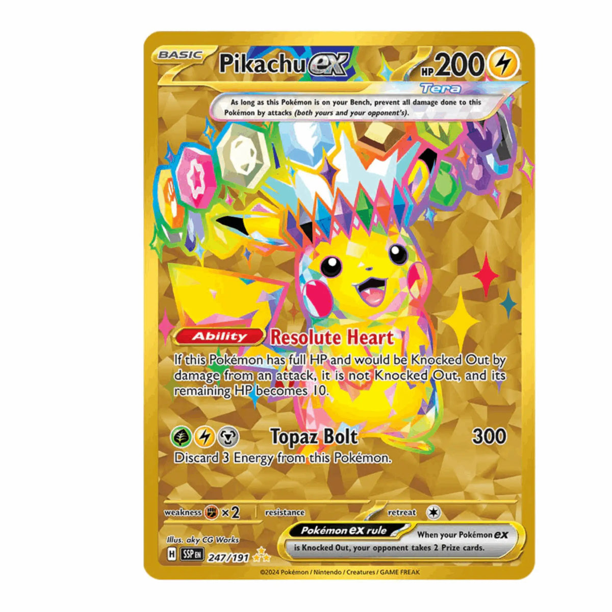 Pokémon - Pikachu ex HR #247 (Surging Sparks) – BGS 9 Mint