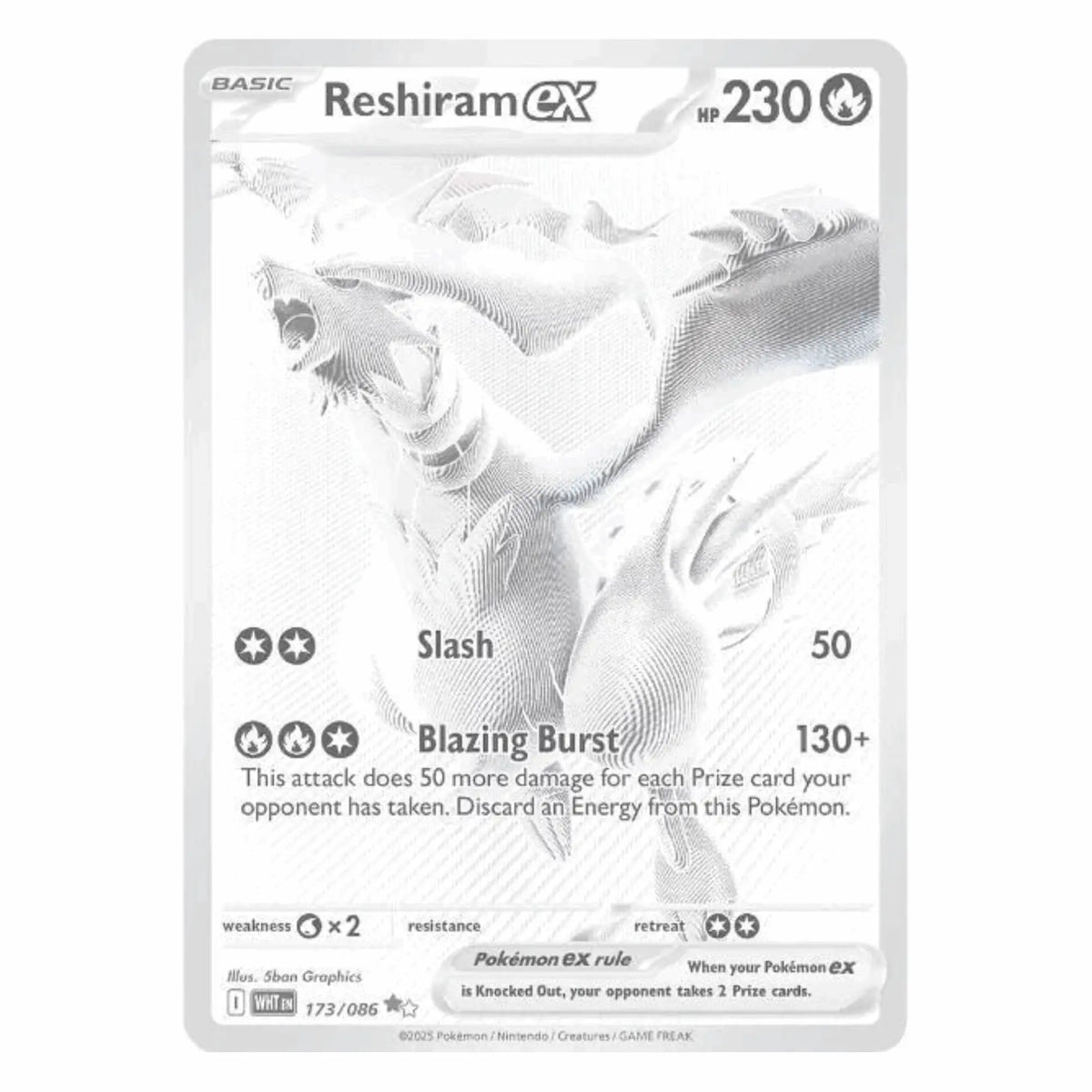 Pokémon - Reshiram ex BWR #173 (White Flare) – BGS 9 Mint