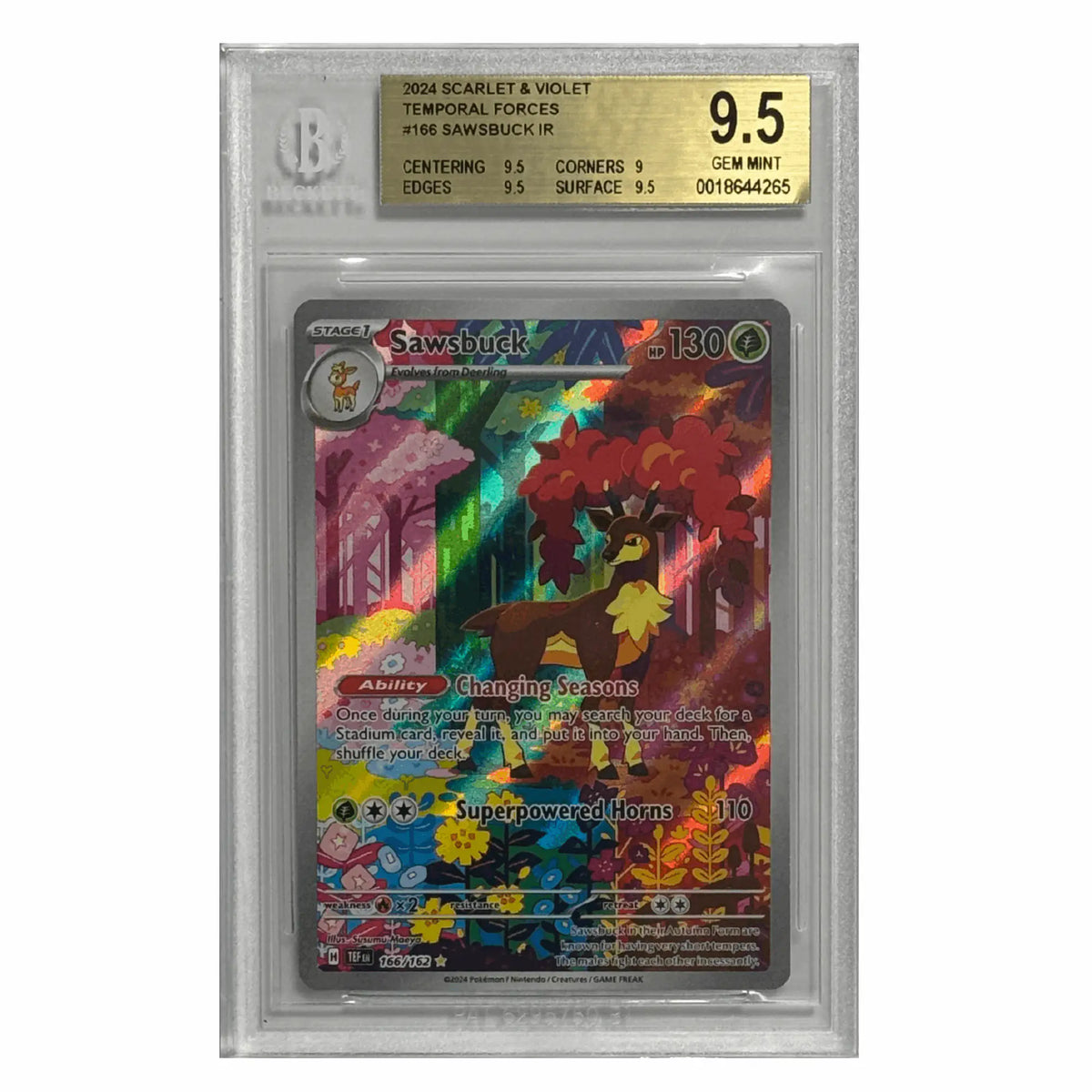 Pokémon - Sawsbuck IR #166 (Temporal Forces) – BGS 9.5 Gem Mint