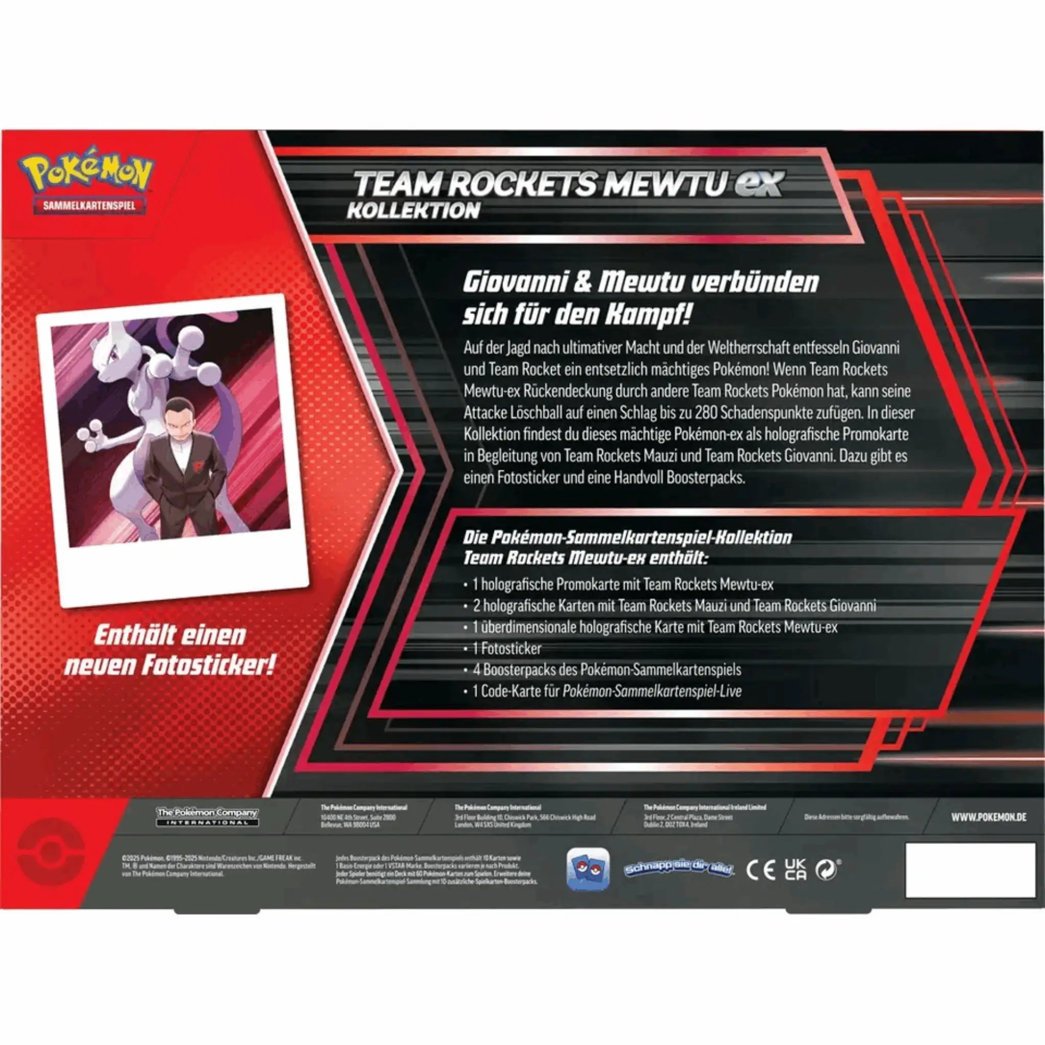Pokémon - Team Rockets Mewtu ex Kollektion - DE