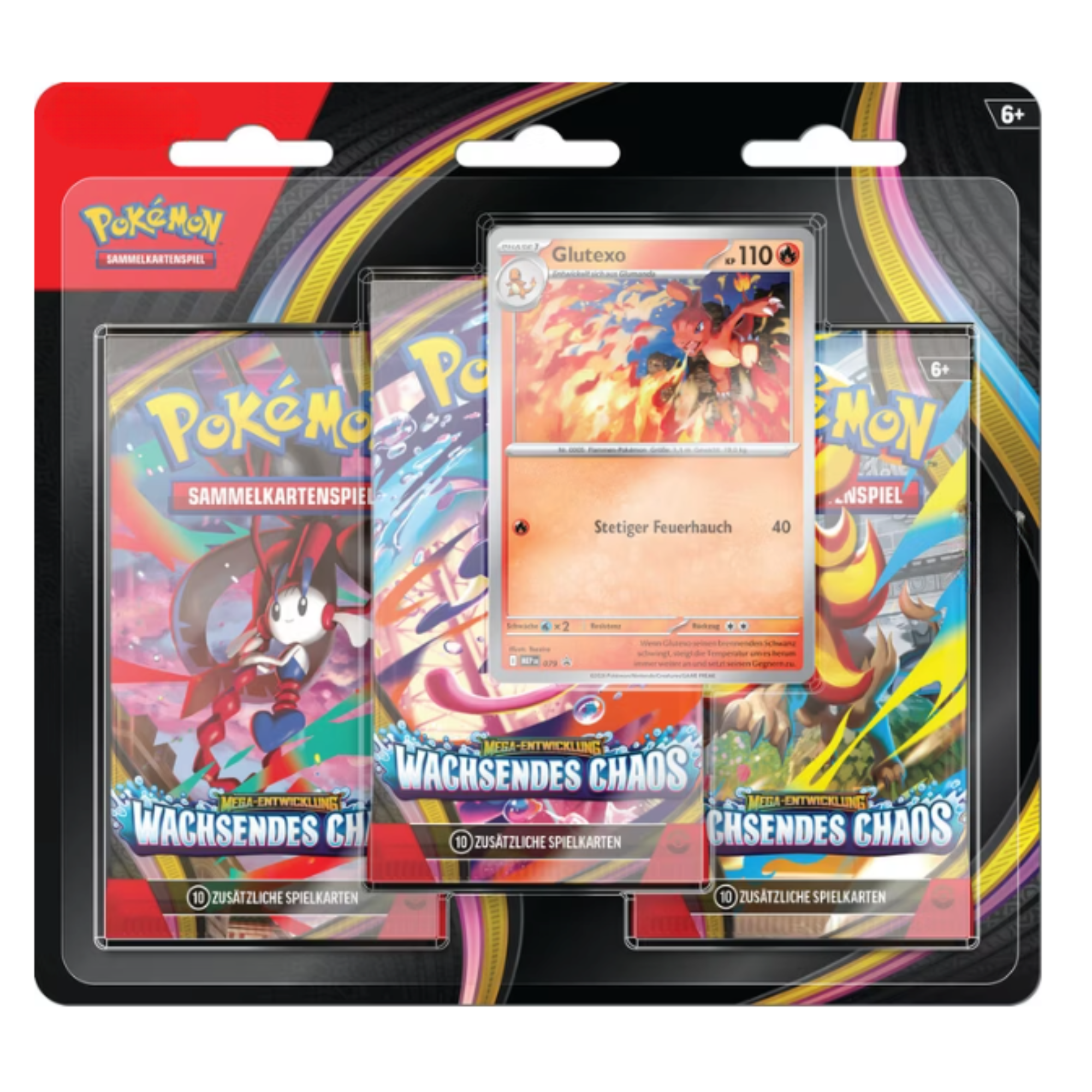 Pokémon - Mega-Entwicklung: Growing Chaos 3-Pack Blister Pack Glutexo - DE