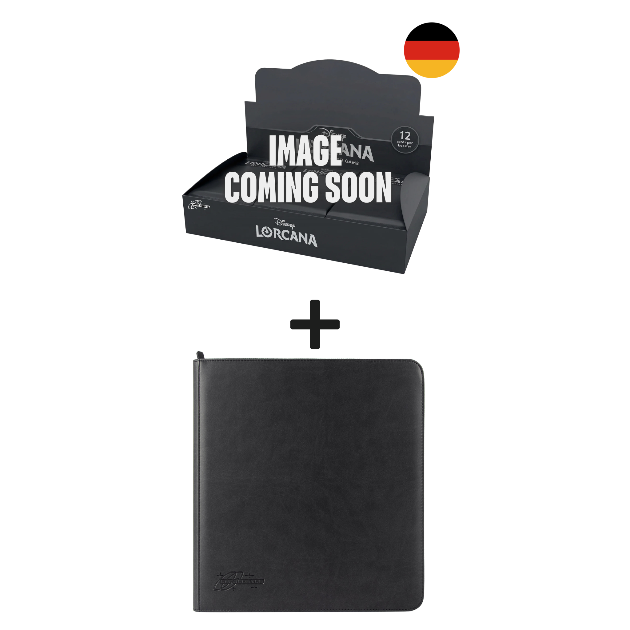 Disney Lorcana Die Stadt Hyperia Booster Display DE + 12 Pocket Binder Schwarz Bundle
