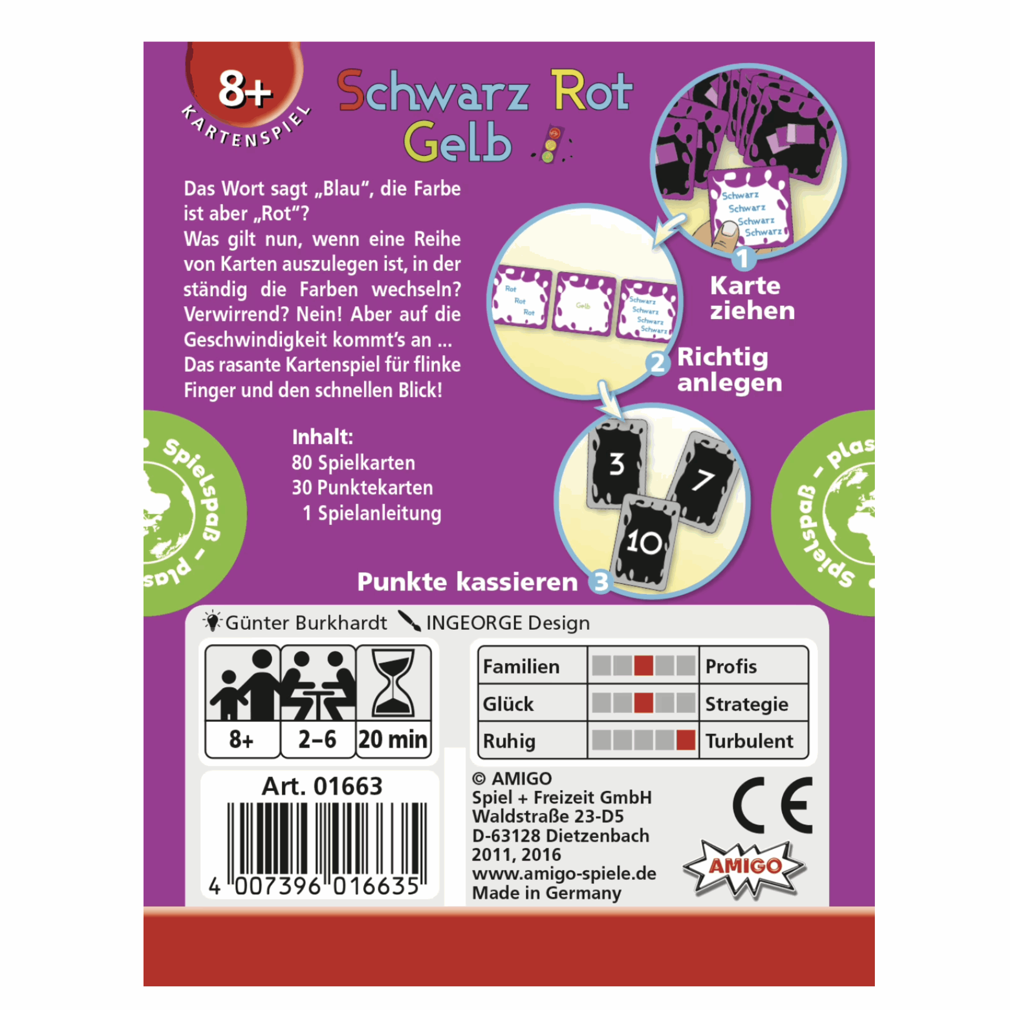 Schwarz Rot Gelb Rückseite