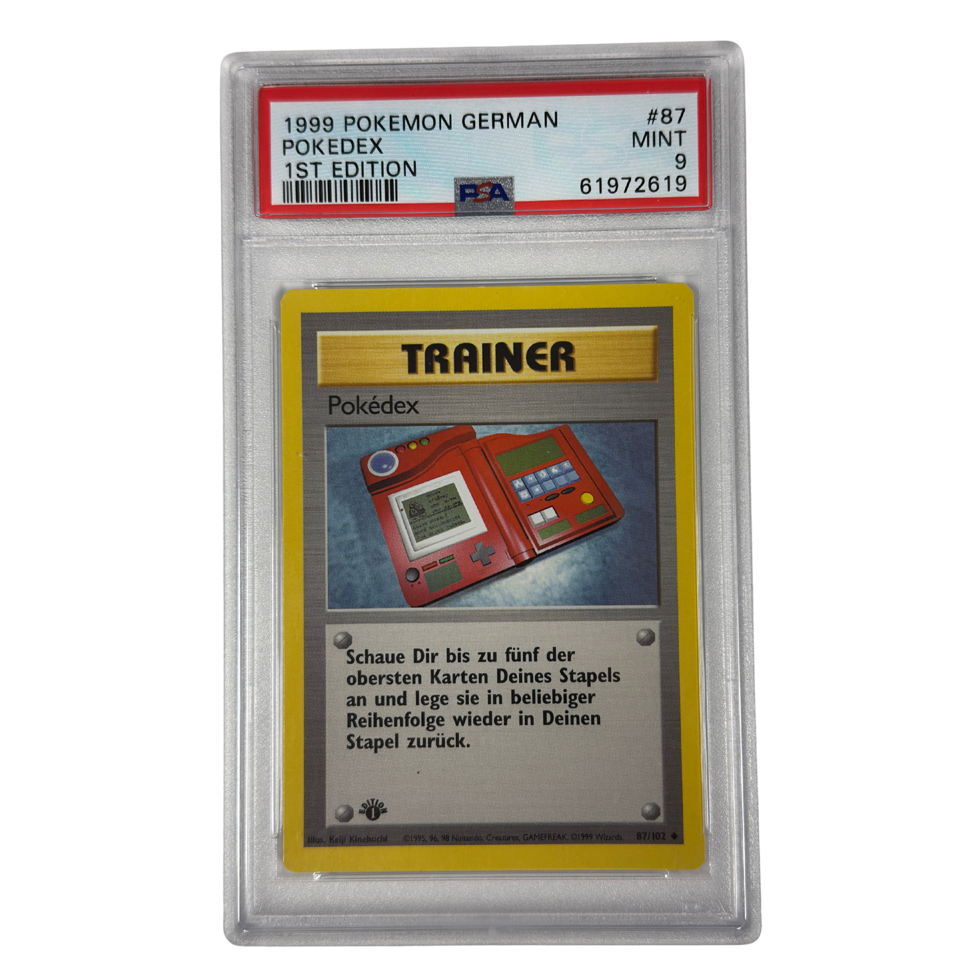 Pokémon - Pokédex 1st Edition #87/102 Base Set (1999) Allemand – PSA 9 Mint