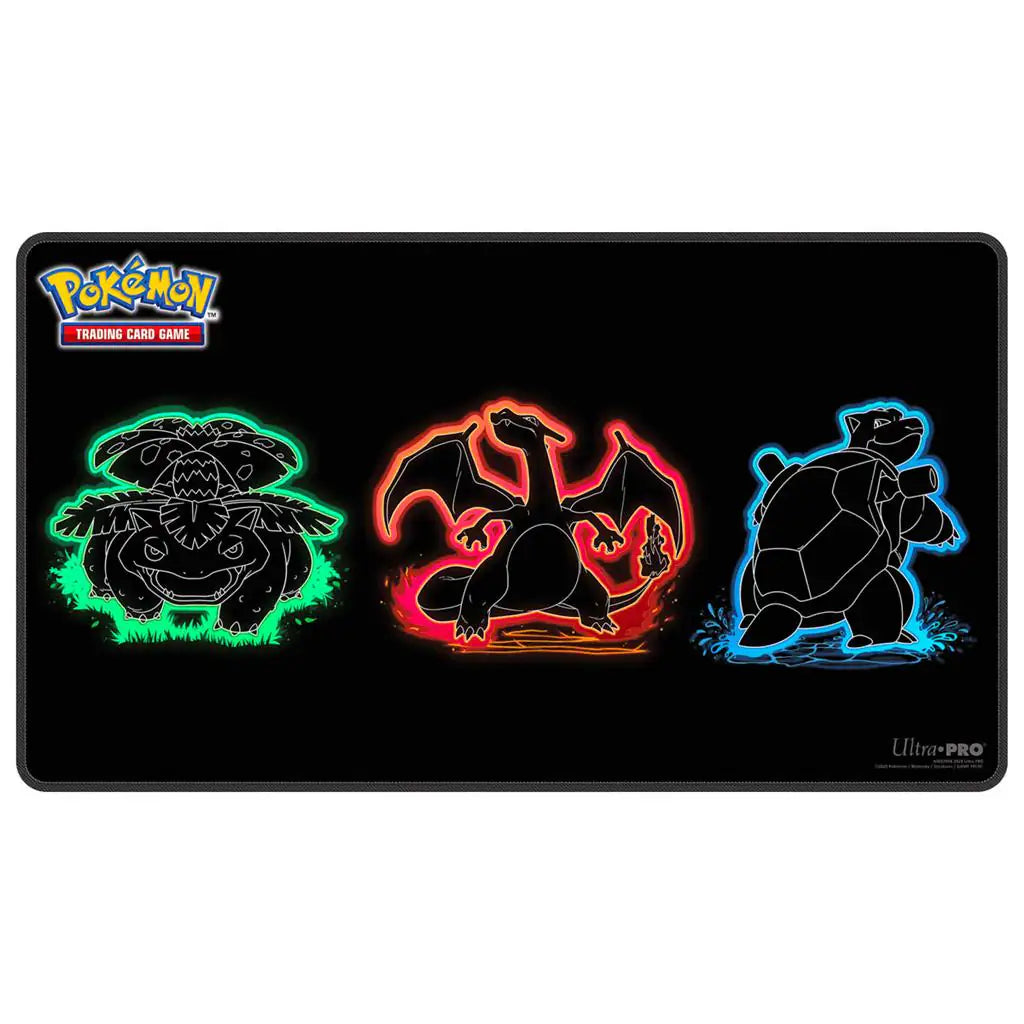 Ultra Pro - Neon Kanto Bisaflor, Glurak & Turtok Foil Playmat für Pokémon