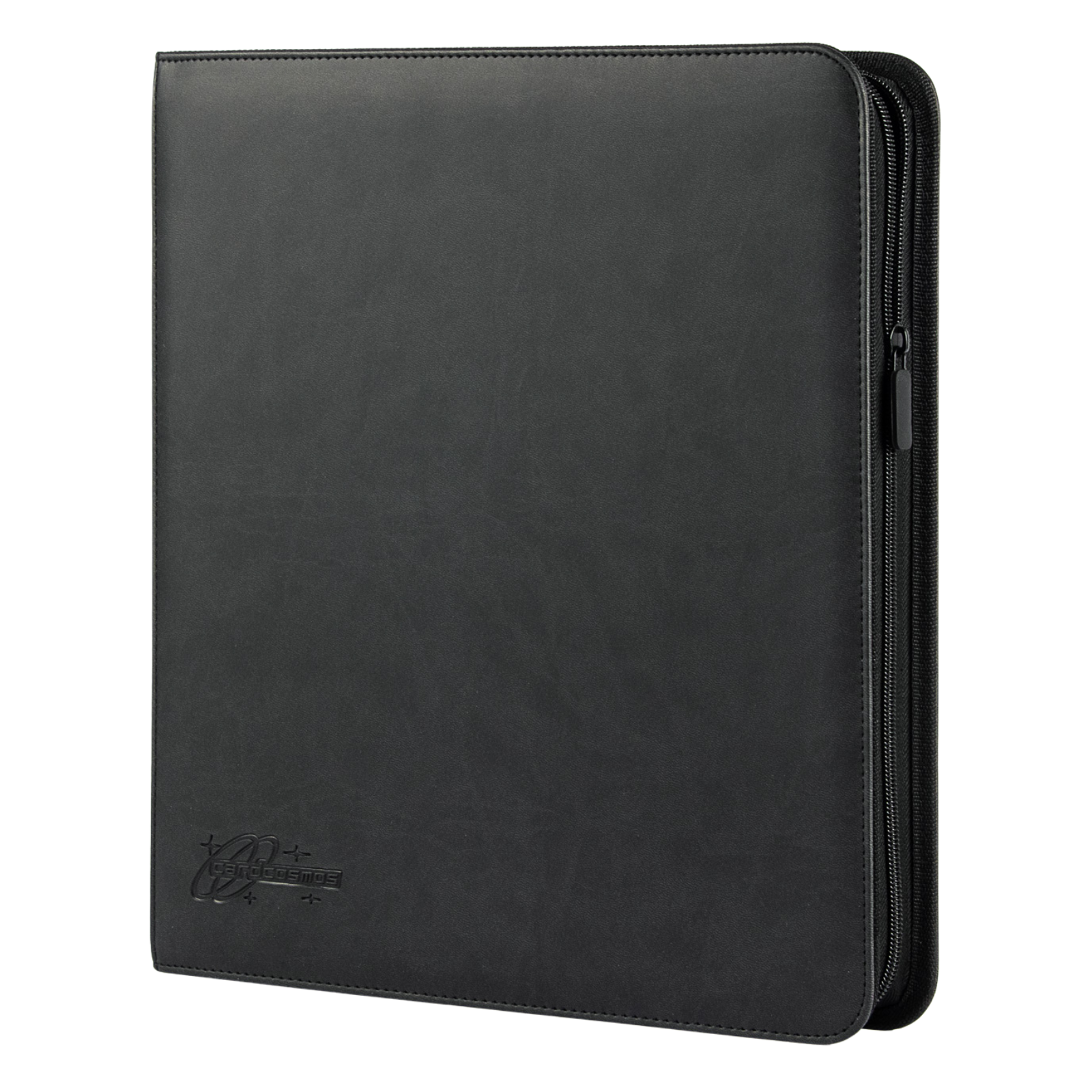 cardcosmos - Classeur zippé 12 pochettes Classeur premium en cuir - Noir