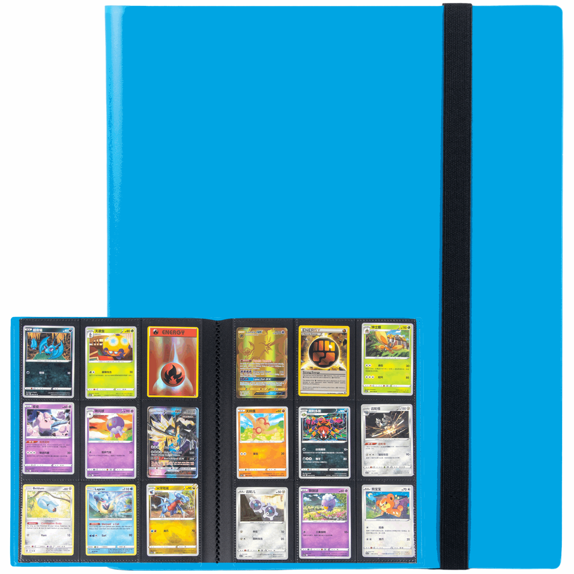 cardcosmos - 9 Pocket Basic Strap Binder - Hellblau