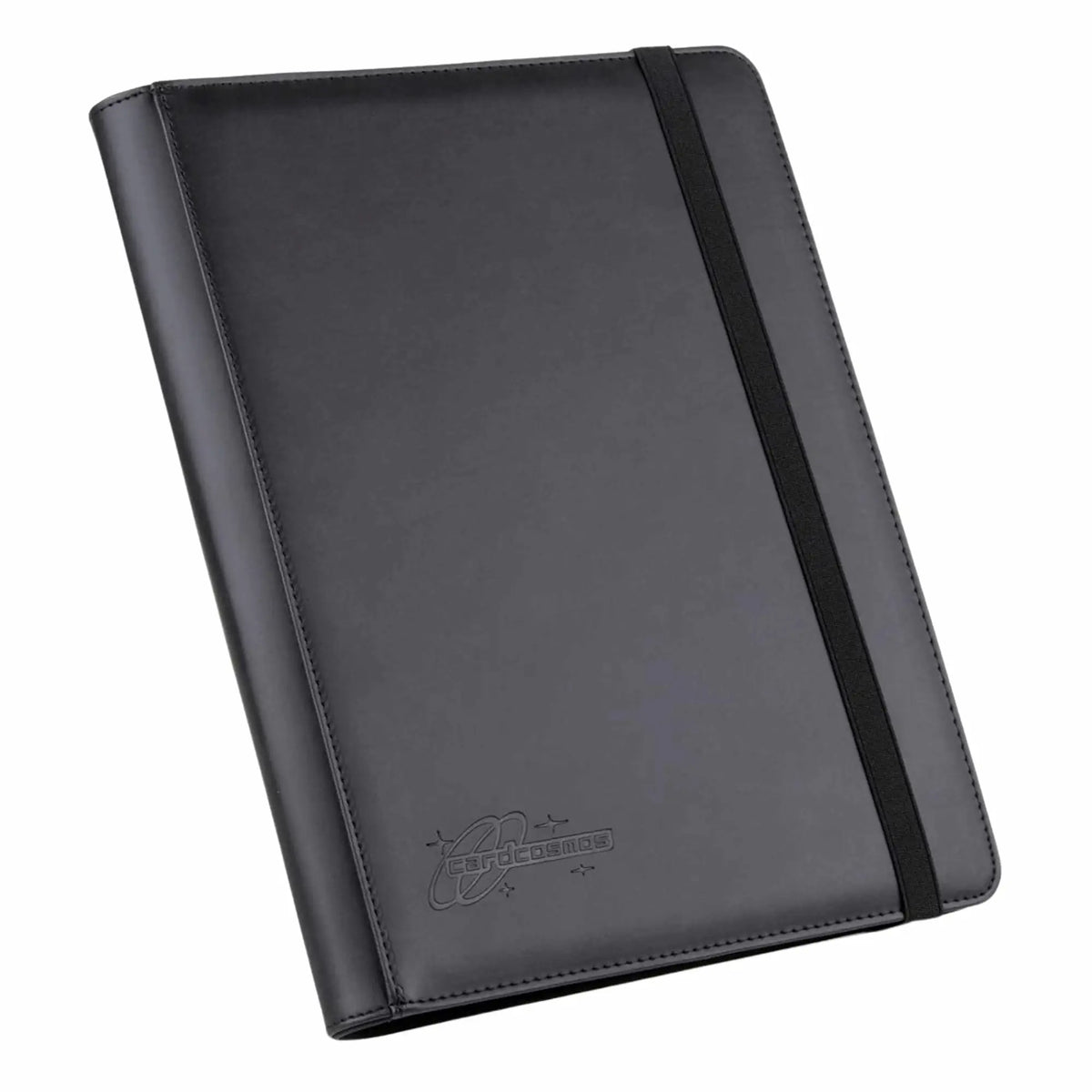 cardcosmos - 9 Pocket Strap Premium Leather Binder - Schwarz